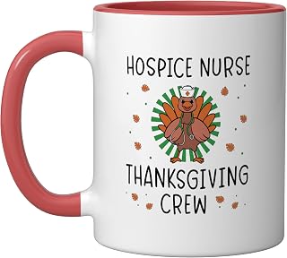 Hospice CNA Women Thanksgiving Hospice Nurse Ceramic Mug, Red/White
