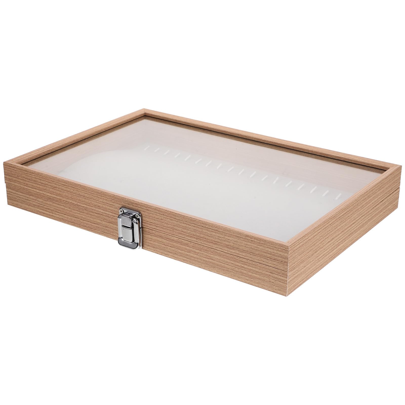 Yardwe Joyero Decorativo de Madera con Tapa de Cristal, Gran Capacidad