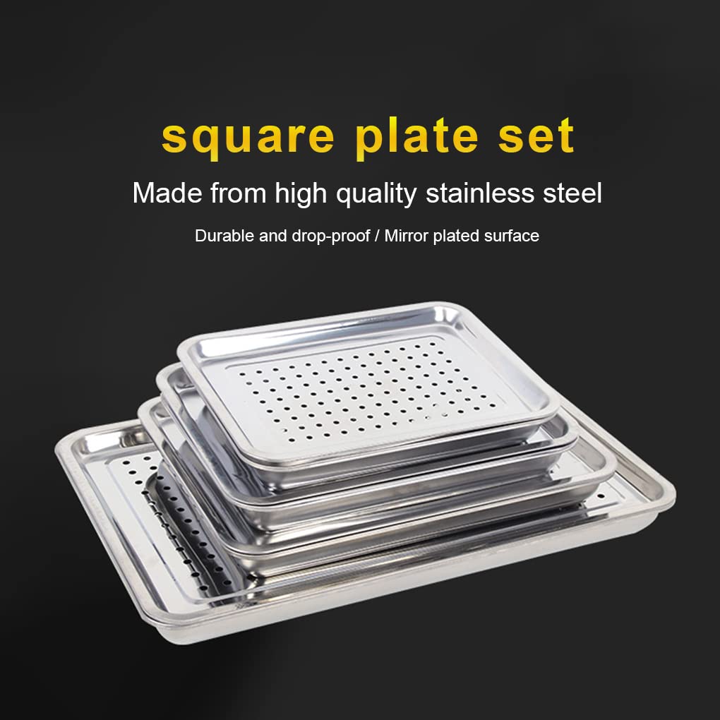 Piatto da portata per succhi di caffè, vassoio di drenaggio per hotel, rimovibile, riutilizzabile, in acciaio inox, 50 x 35 cm