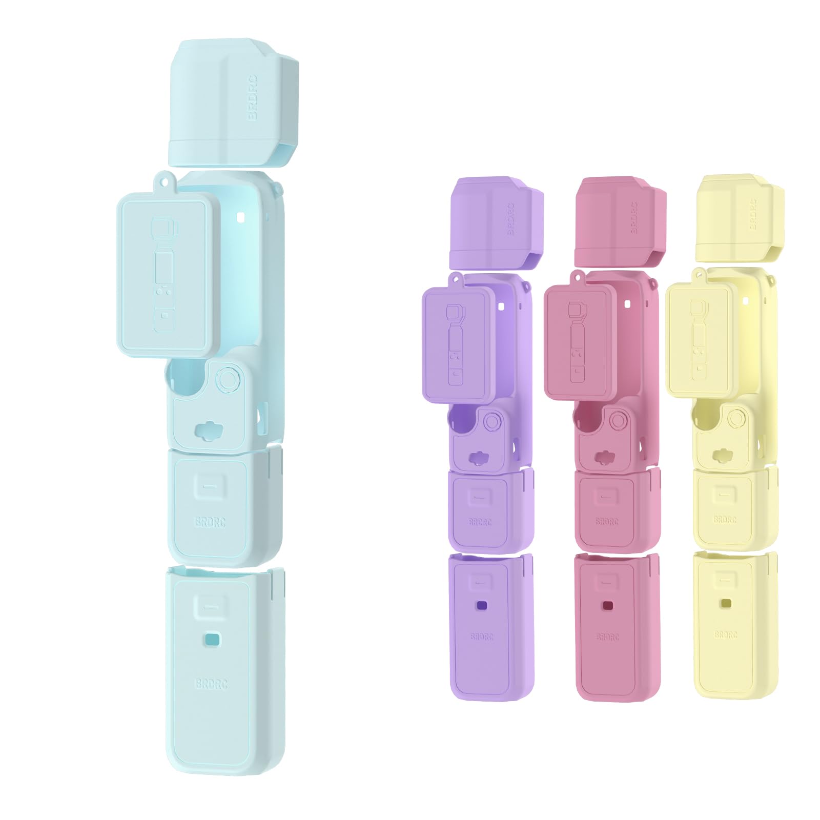 BRDRC Pocket 3 Silicone Cover, Protective Case Lens Protector Scratch-Resistant Sleeve Skin Compatible with DJI OSMO Pocket 3 Creator Combo Accessories(Blue)