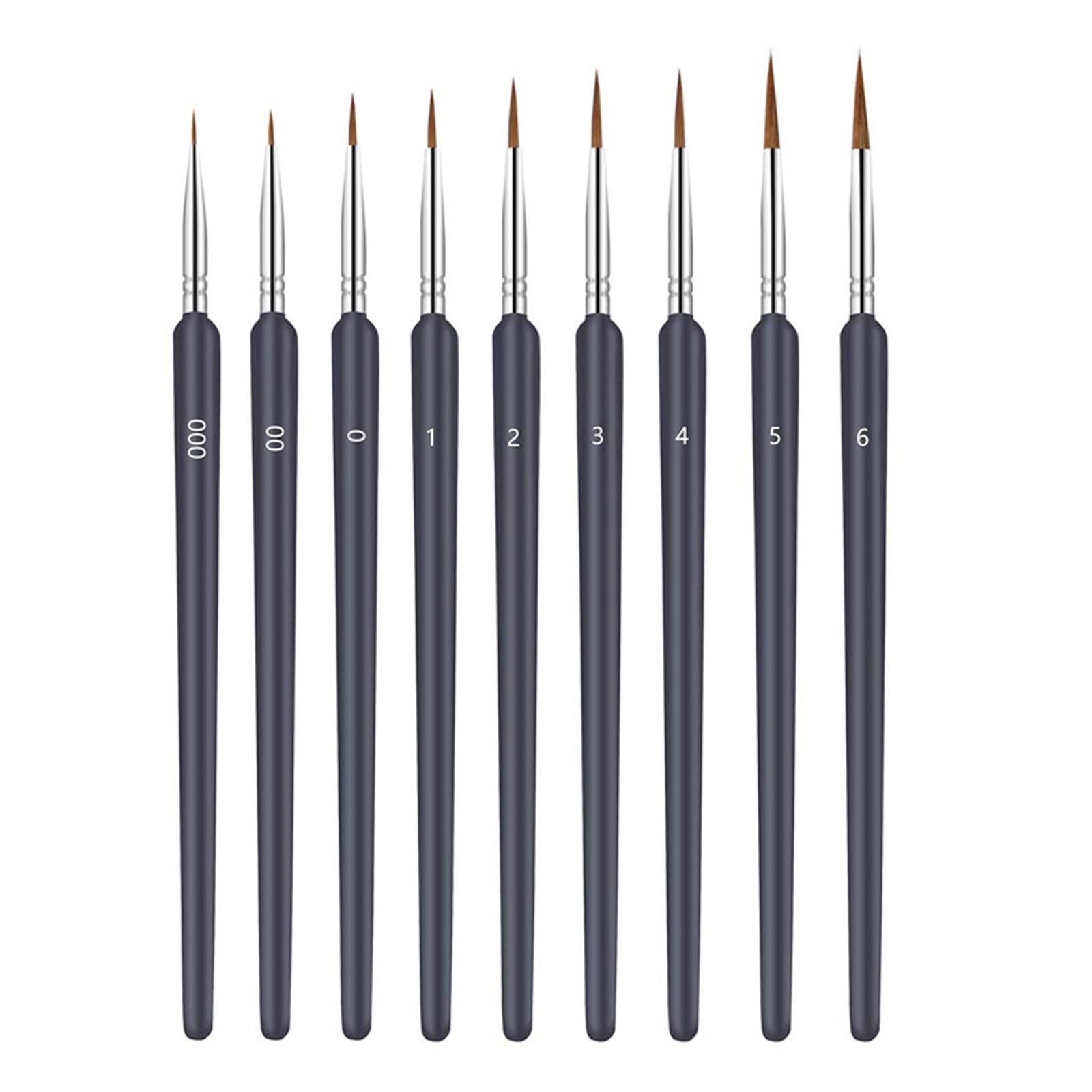 XBTGS Juego de 9 pinceles de pintura en miniatura para detalles, pintura acrílica, como se muestra, D como se muestra en la imagen
