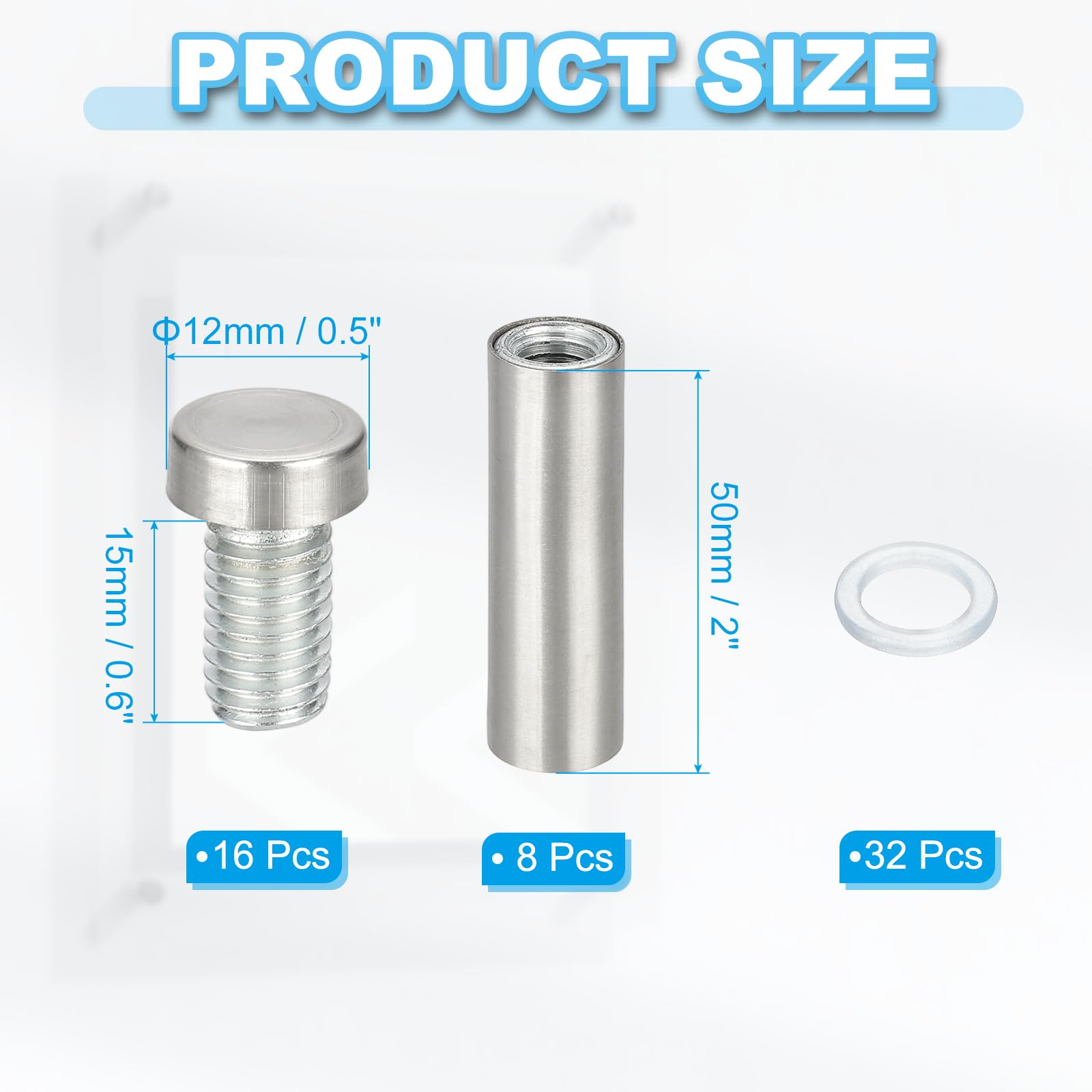 PATIKIL 1/2" x 2" Standoff Screws - Image 2