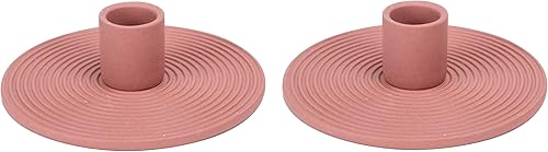 Elanze Designs Portavelas cónicos de cerámica acanalados, decoraciones de manto, centro de mesa de comedor, artesanal, portavelas para velas