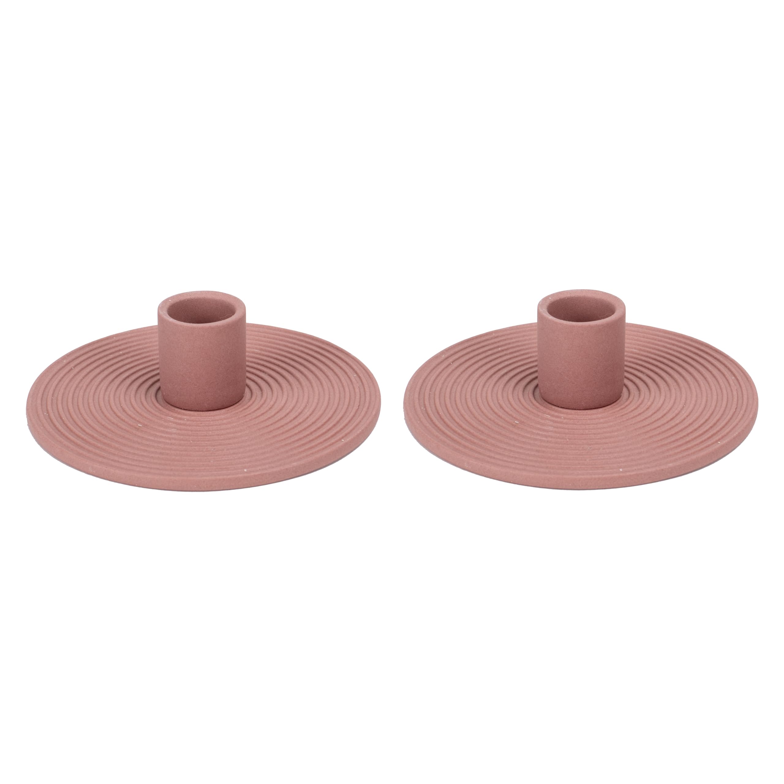 Elanze Designs Ribbed Ceramic Taper Candle Holders, Mantle Decorations, Dining Table Centerpiece, Artisan, Candlestick Holder for Tapered Candles,