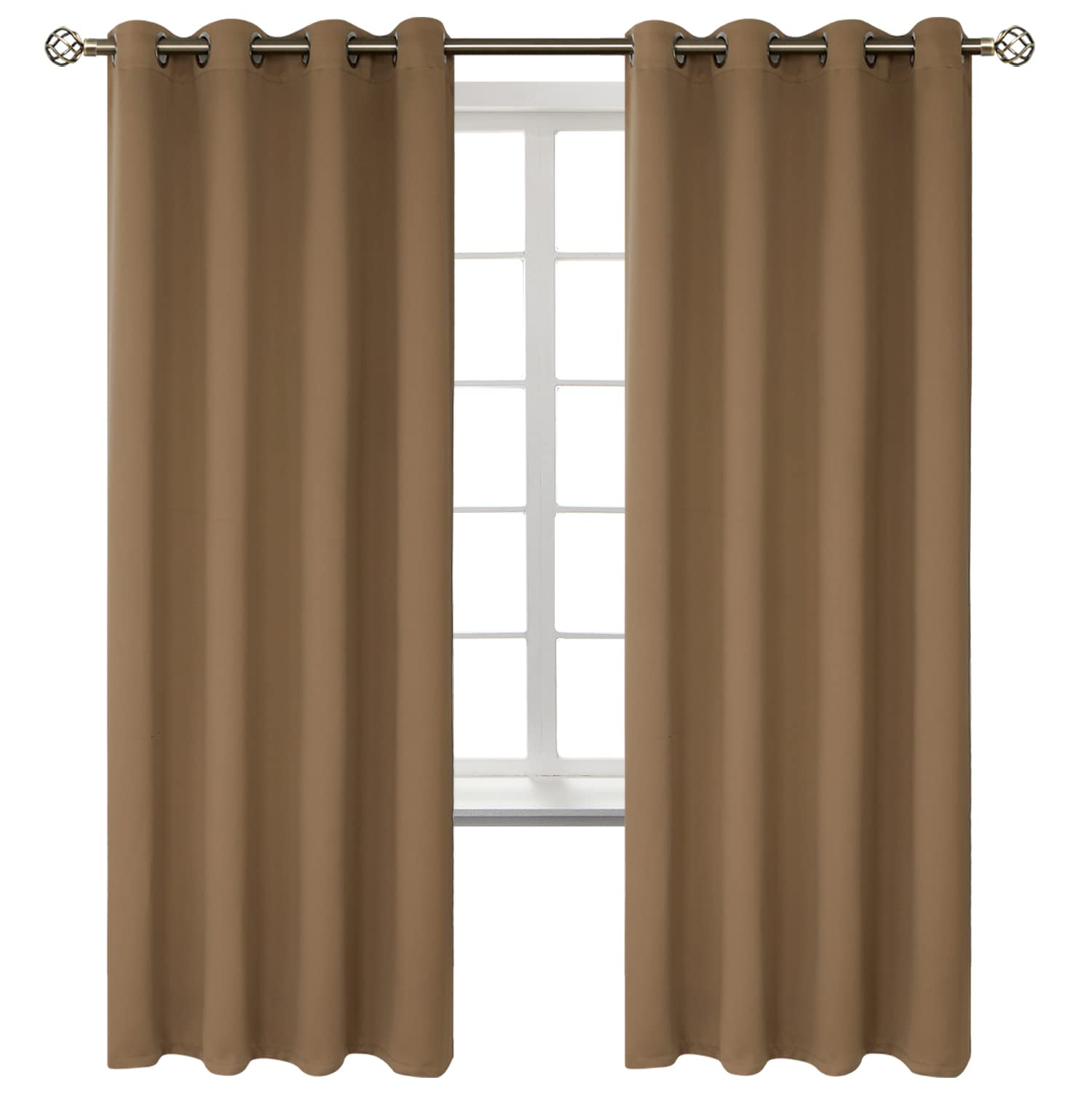 BGment Taupe Blackout Curtains for Bedroom 72 Inch Long - 2 Panels