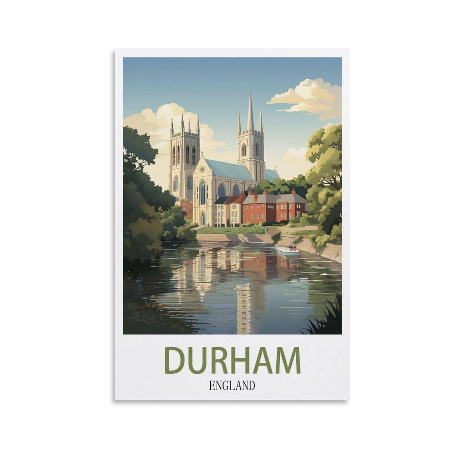 EZMLFA 5D Diamond Art Kits for Beginner,Durham England,Diamond Picture Art for Beginner, DIY Gem Cross Stitch Creative Gift Home Wall Decor 50x60cm