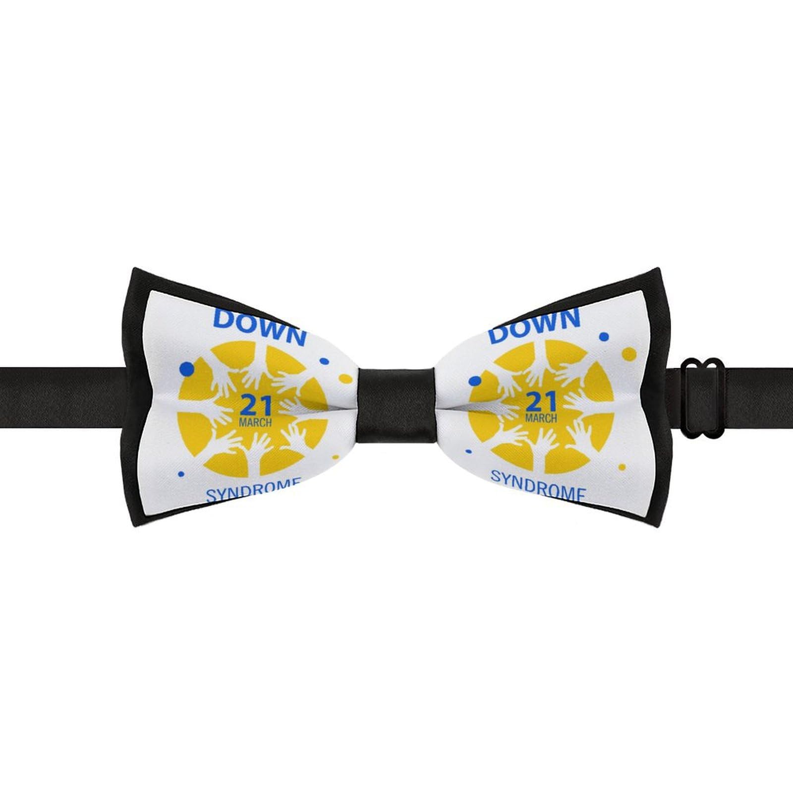 GoasNei World Down Syndrome Awareness Day Bow Tie for Men Adjustable Necktie Funny Tie Neck Ties for Weddings Party