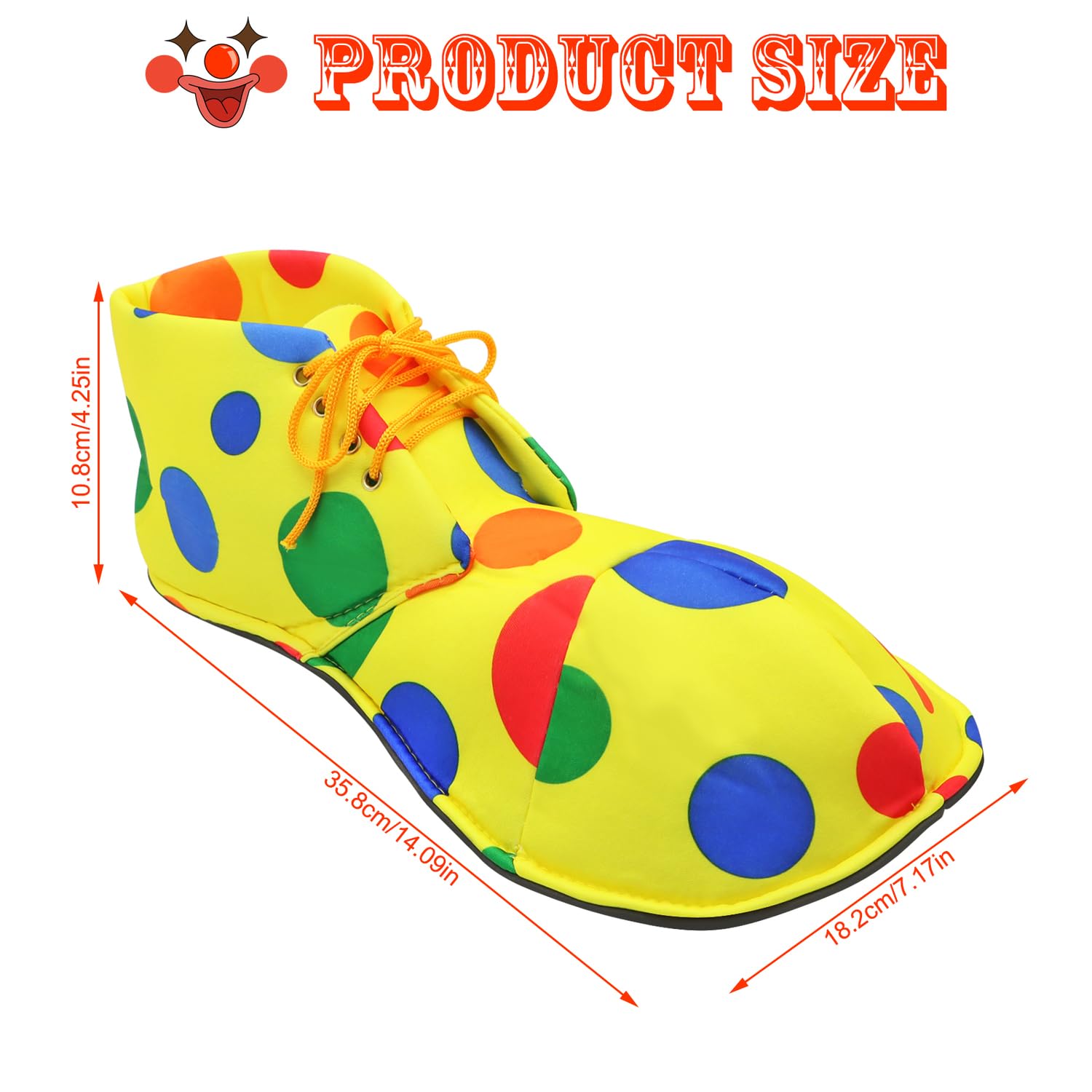 Aleker 2 Pcs Clown Shoes, Clown Costume Accessories for Adults Large Rainbow Clown Shoes - Image 2