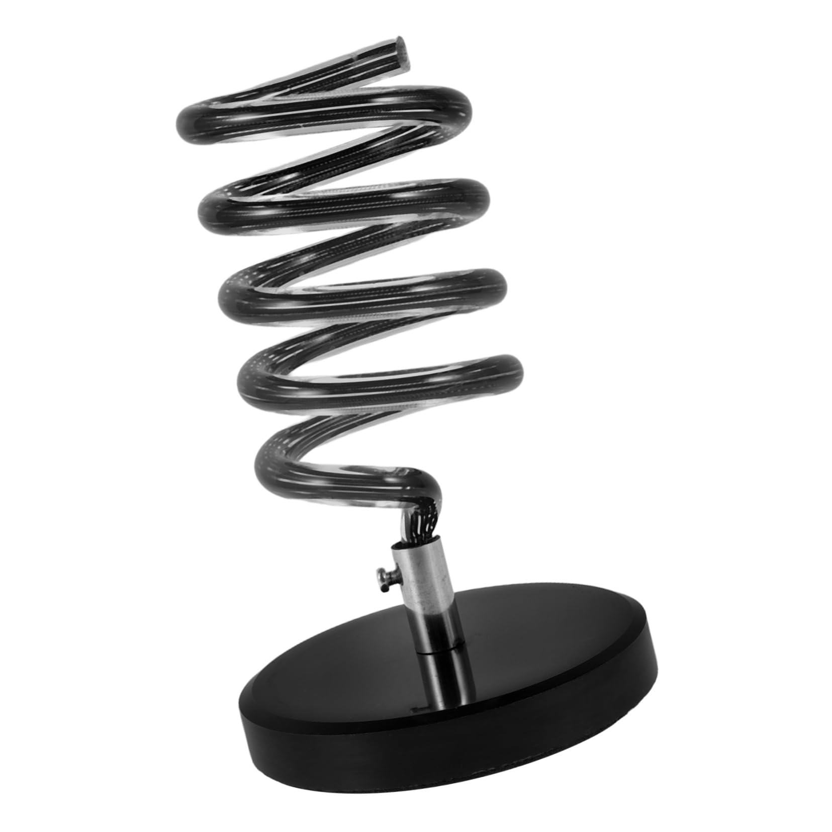 FRCOLOR Supporto per Asciugacapelli da Tavolo, Base in Marmo Nero, Design a Spirale, Organizzatore per Cavi, Uso Bagno e Salone