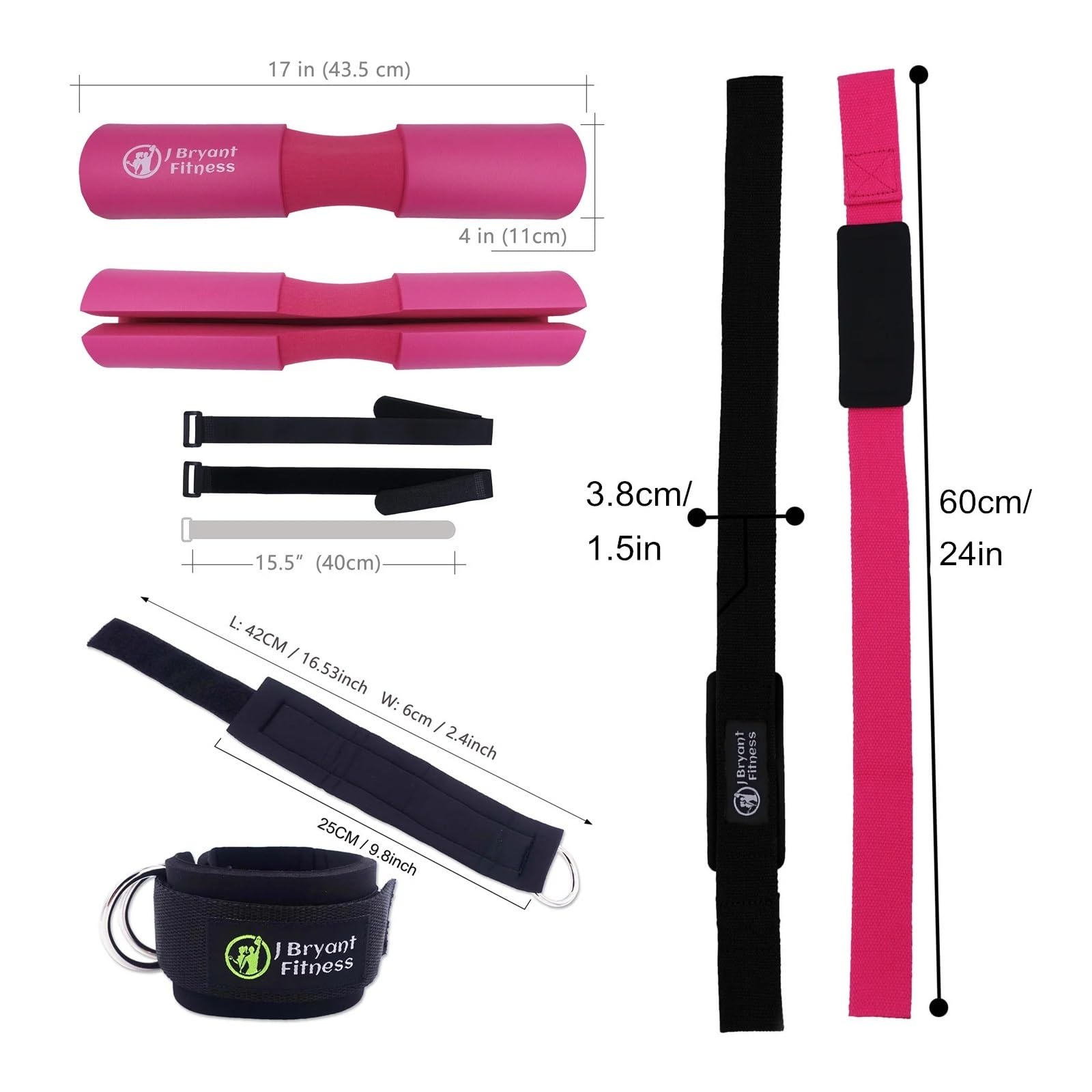 9-częściowy zestaw do ćwiczeń z opaskami na pośladki | Wielopoziomowy zestaw opasek na booty(Pink)