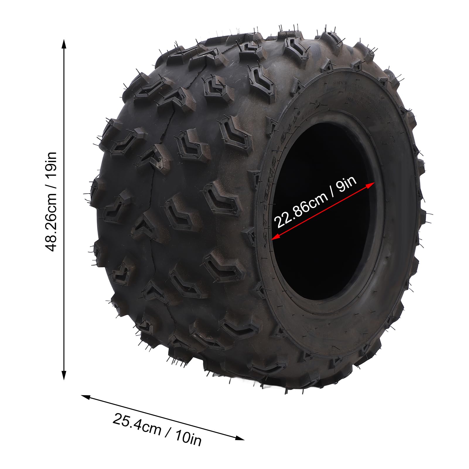 Opona ATV, 19x10-9 19x10x9 Antypoślizgowa Gumowa Opona Terenowa UTV, Zwiększona przyczepność, Opona Gokartowa Opona ATV do Quada ATV UTV Gokart Terenowy Wózek Golfowy z 9-calową
