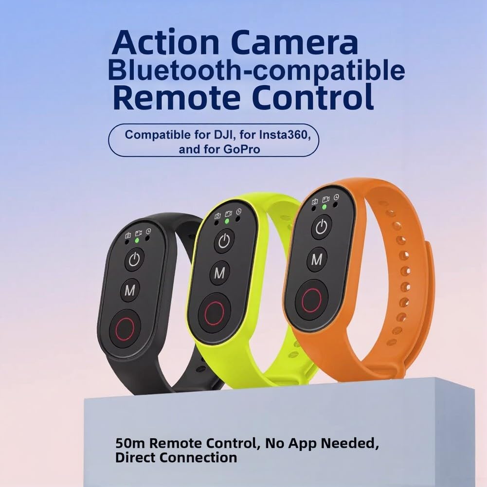 Télécommande Ring pour appareil photo DJI Action 6/5/4 – Pour Insta360 et Go Pro – Déclencheur à distance sans fil pour randonnée, vélo, sports de plein air, photographie (noir)