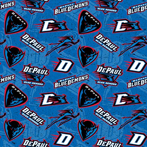 Premium DePaul University Cotton Fabric with Elegant Tone-on-Tone Design for Crafting and Apparel