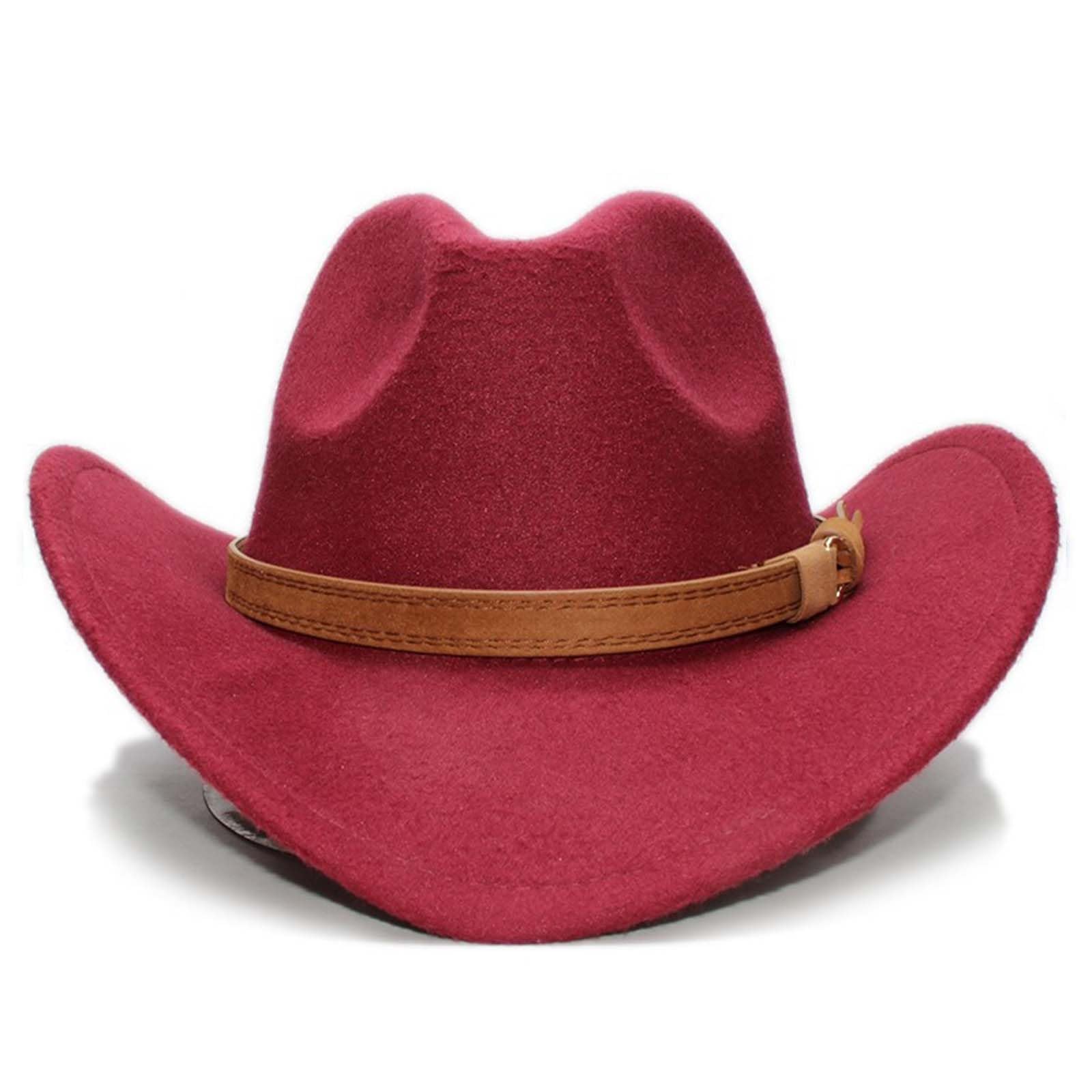 Toddler Baby Cowboy Hat, Boys Girls Cowgirl Hat with Leather Hatband, Wide Brim Infant Kids Western Cowboy Hat