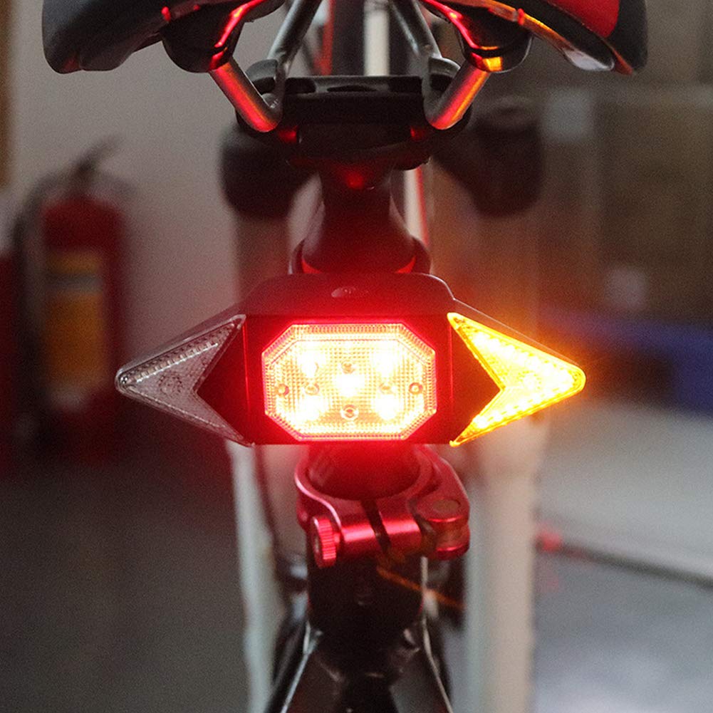 WASAGA Indicatore di direzione per Bici con Telecomando Wireless, Fanale Posteriore per Bicicletta con Segnale di svolta, 5 luci stroboscopiche