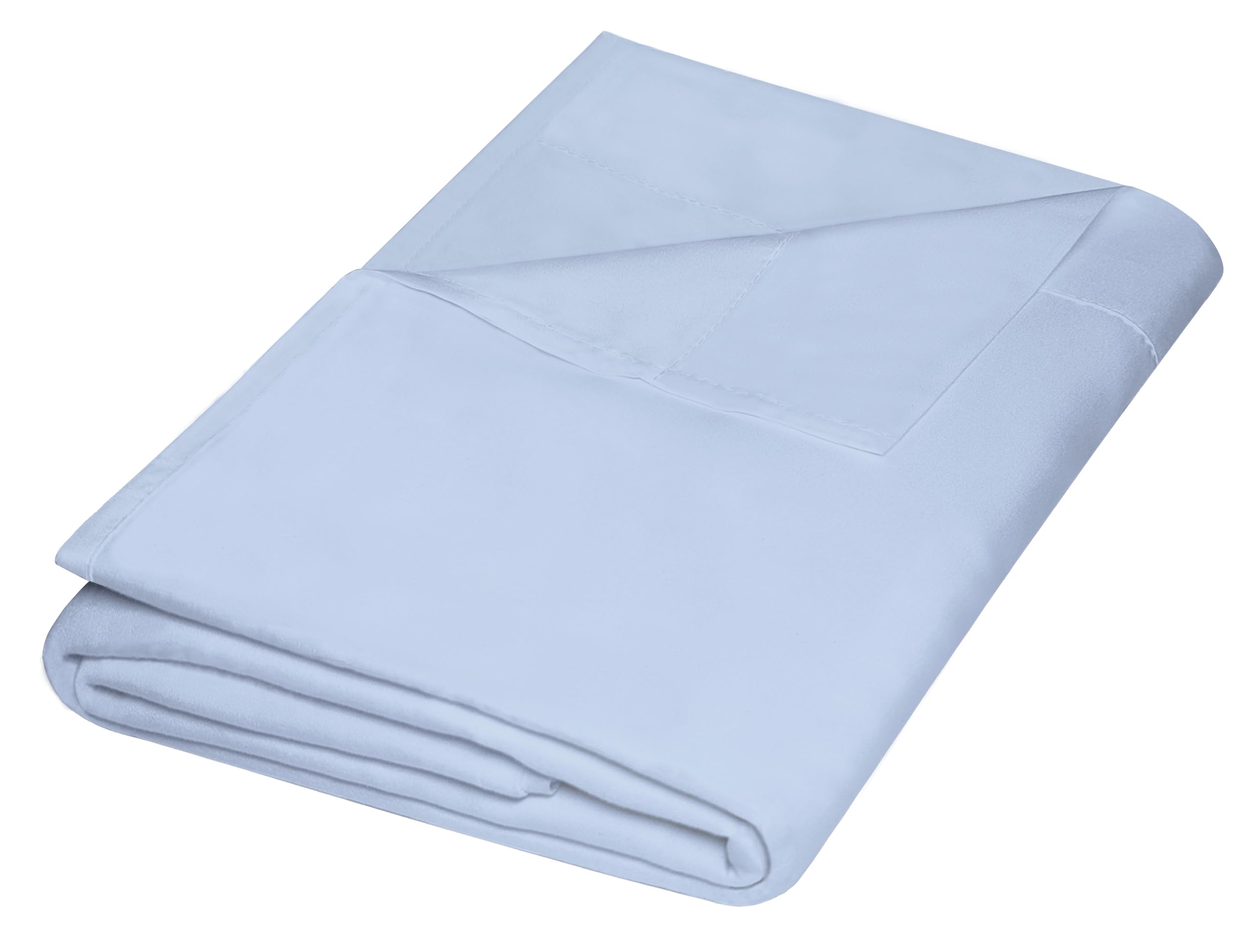 ZPECC King Flat Sheet Only 1 Pack, Durable Light Blue Top Bed Sheets Hypoallergenic Soft Brushed Microfiber Color-Coded Label, 105"x102"