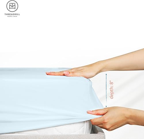 Miniatura 5 de Threadmill Sábanas orgánicas para cuna de bebé para niños y niñas, sábana bajera ajustable 100% algodón orgánico para colchón de cuna estándar