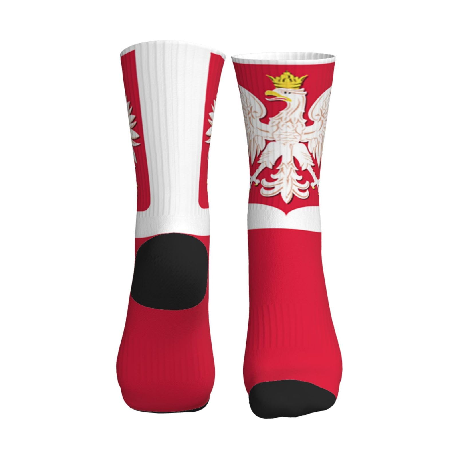 Hceaatb Sport Running Calf Socks Polish Flag Performance Wicking Cushion Mid-Calf Socks For Men Women