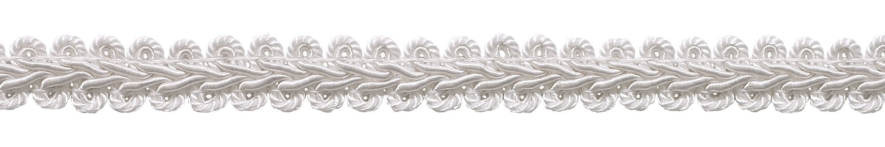 DÉCOPRO 1cm (1/2") Basic Collection French Gimp Braid Trim FGS, Pure White # A1 (Bright White) 9.5m (10 yards/30 ft)