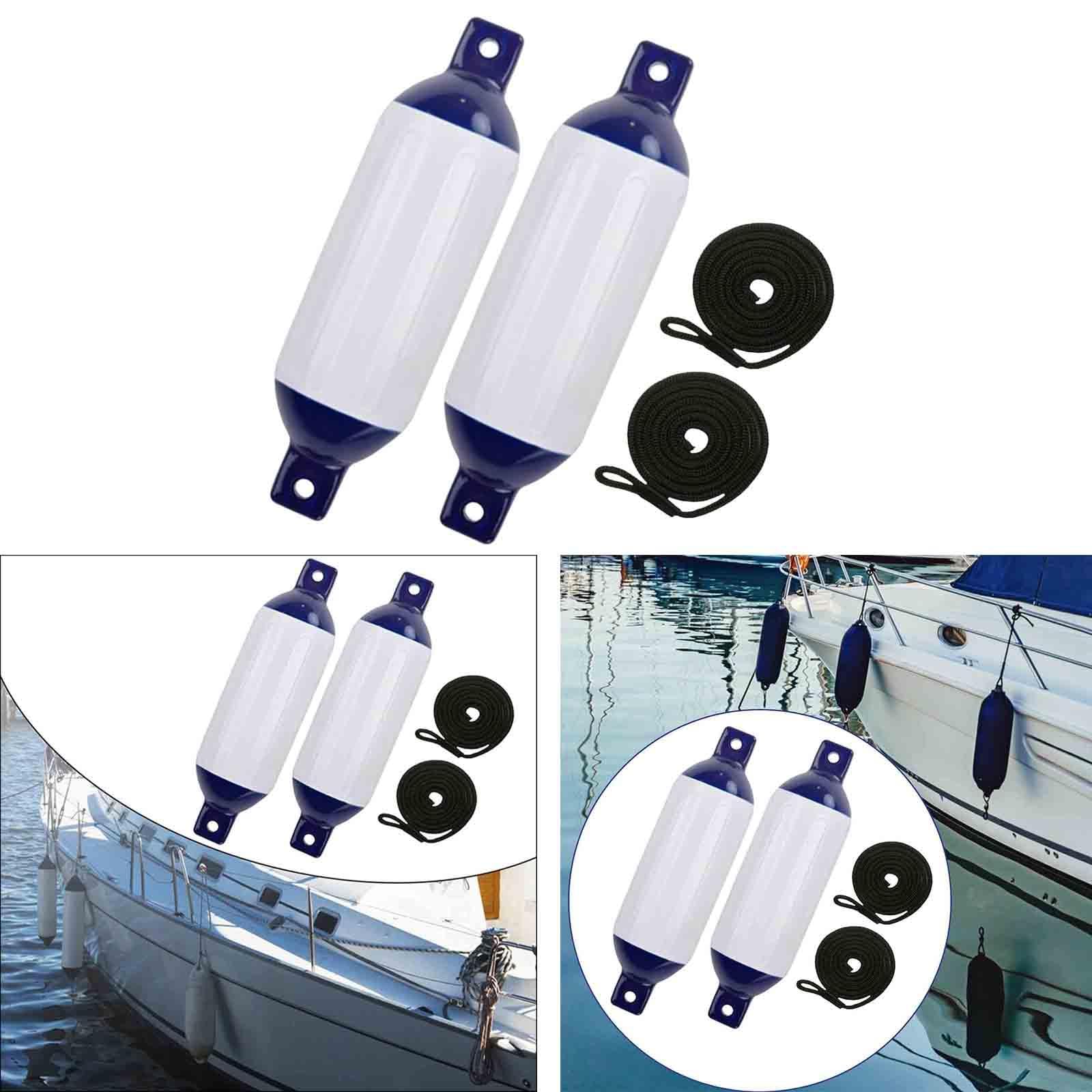 Set di Parabordi per Barche per Un Attracco E Una Maggiore Protezione, G0 Nero Blu Corda