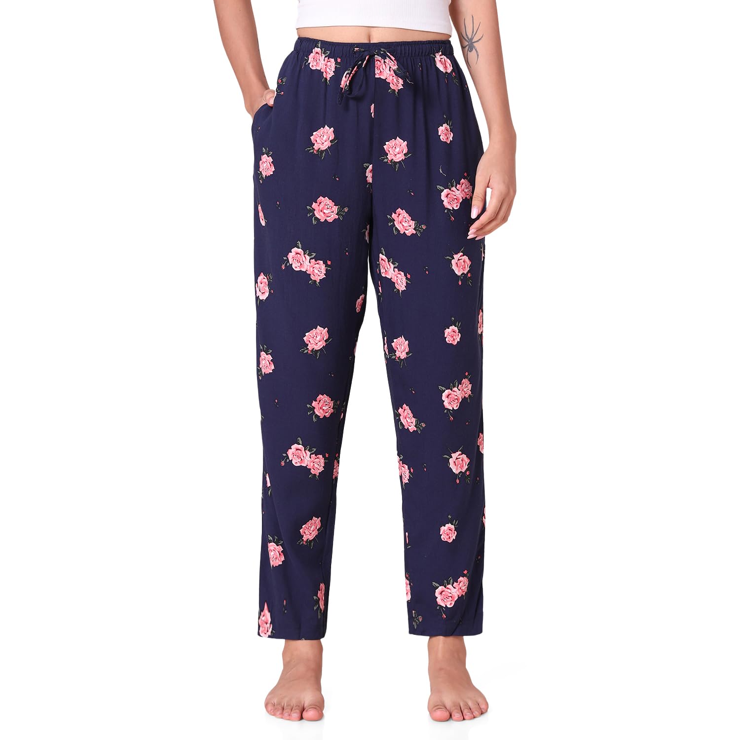 Women Printed Pyjama with Side Pockets-image-48