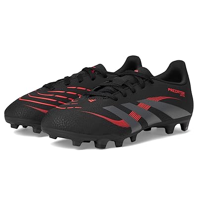 adidas Kids Club Predator Firm Ground/Multi Ground Soccer Cleats (Little Kid/Big Kid) Kids Shoes Black/Grey/Lucid Red