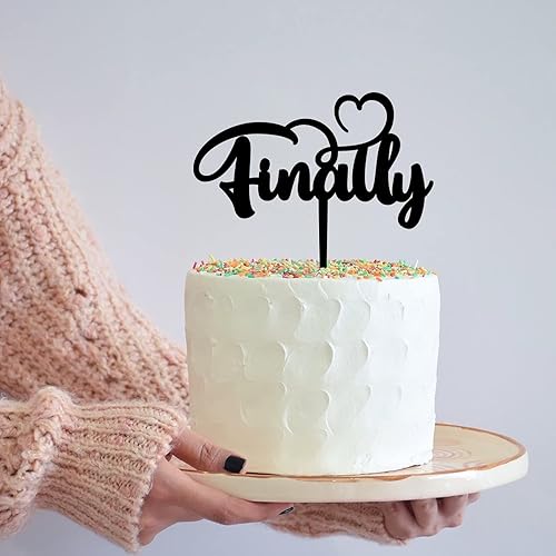 Miniatura 2 de Decoración acrílica personalizada para tartas de boda, escrita a mano, finalmente negra, figuritas para decoración de tartas, decoración de pastel