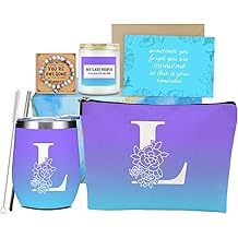 Initial L Monogrammed Gifts for Women Personalized Gifts for Women Doctor Bestie Girl Wife Bridesmaid Bride Teacher Christmas Bachelorette Party Easter Graduation Wedding Birthday Gift Basket Set