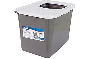 Top Entry Litter Cat Litter Box With Filter Lid To Clean Paws, Made in USA