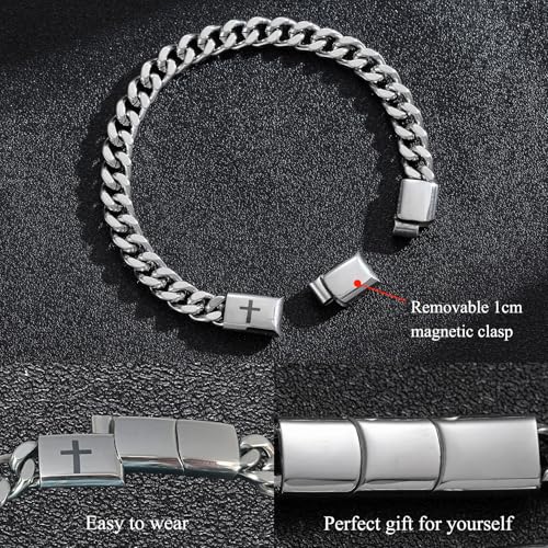 Pulsera para hombre de acero inoxidable con cierre magnético miniatura 6