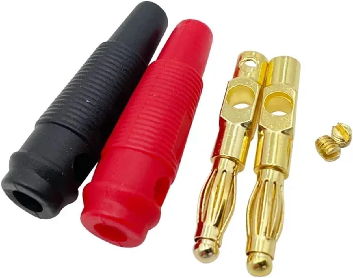 20pcs 4mm Pure Copper Gold Plated Banana Plugs Musical Speaker Cable Wire Pin Banana Connectors(White 20Pcs)