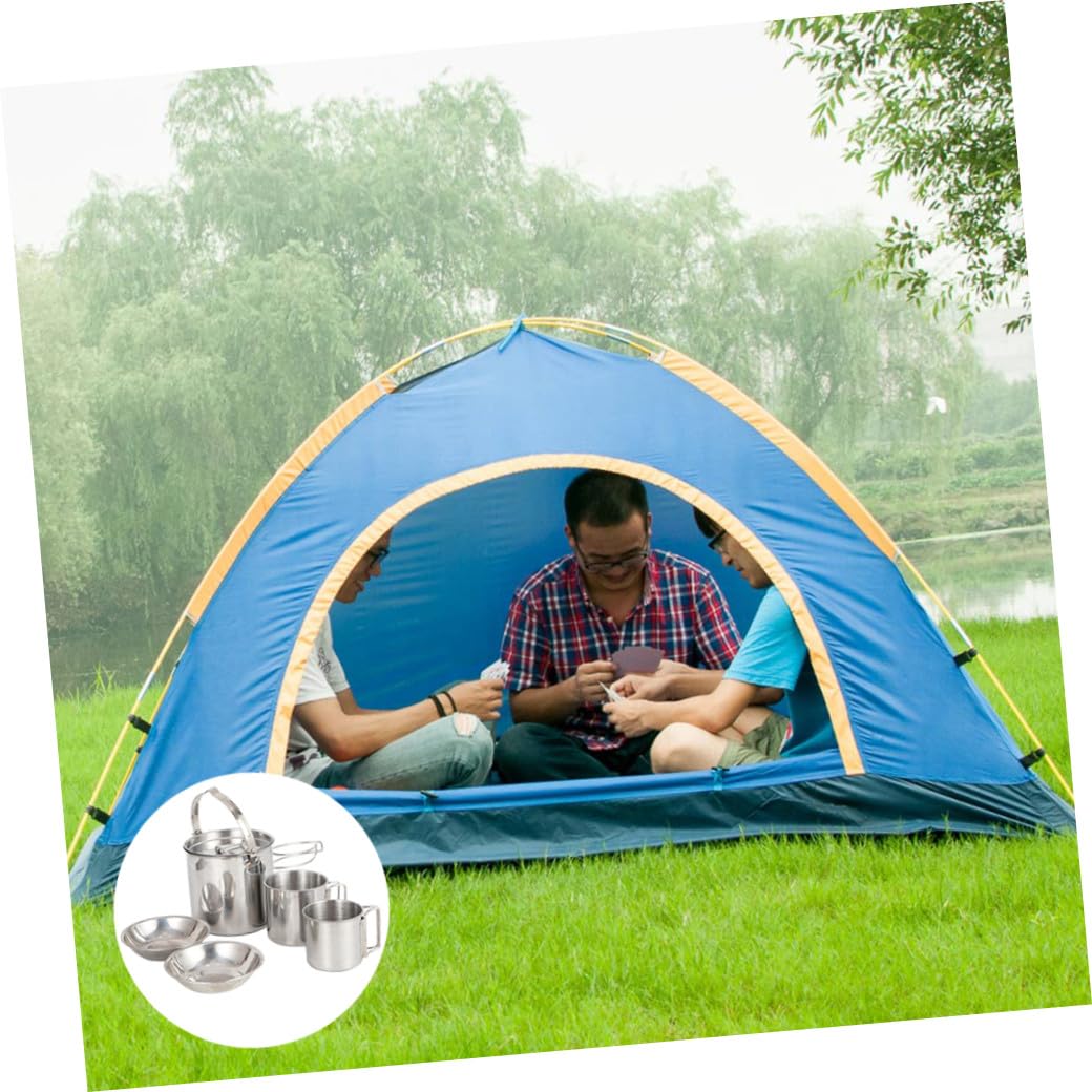 Toddmomy Kit Couvert Camping Bouilloire Randonnée Ustensiles Pique- Vaisselle Extérieur Bol Cuisine