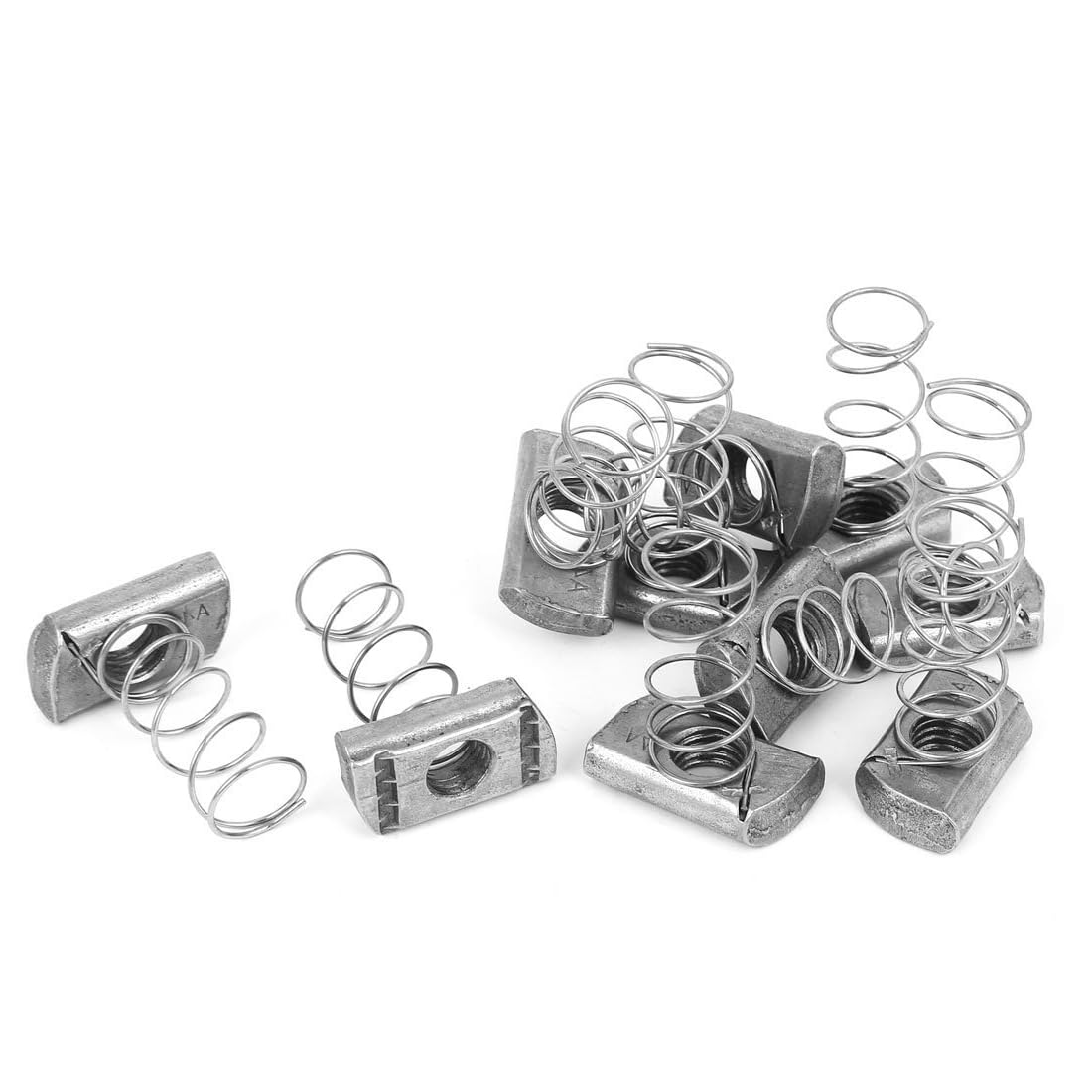 TA-VIGOR 10Pcs M12 304 Stainless Steel Long Spring Channel Nuts, Silver Tone Strut Nuts for C Series Unistrut Channels and Inserts