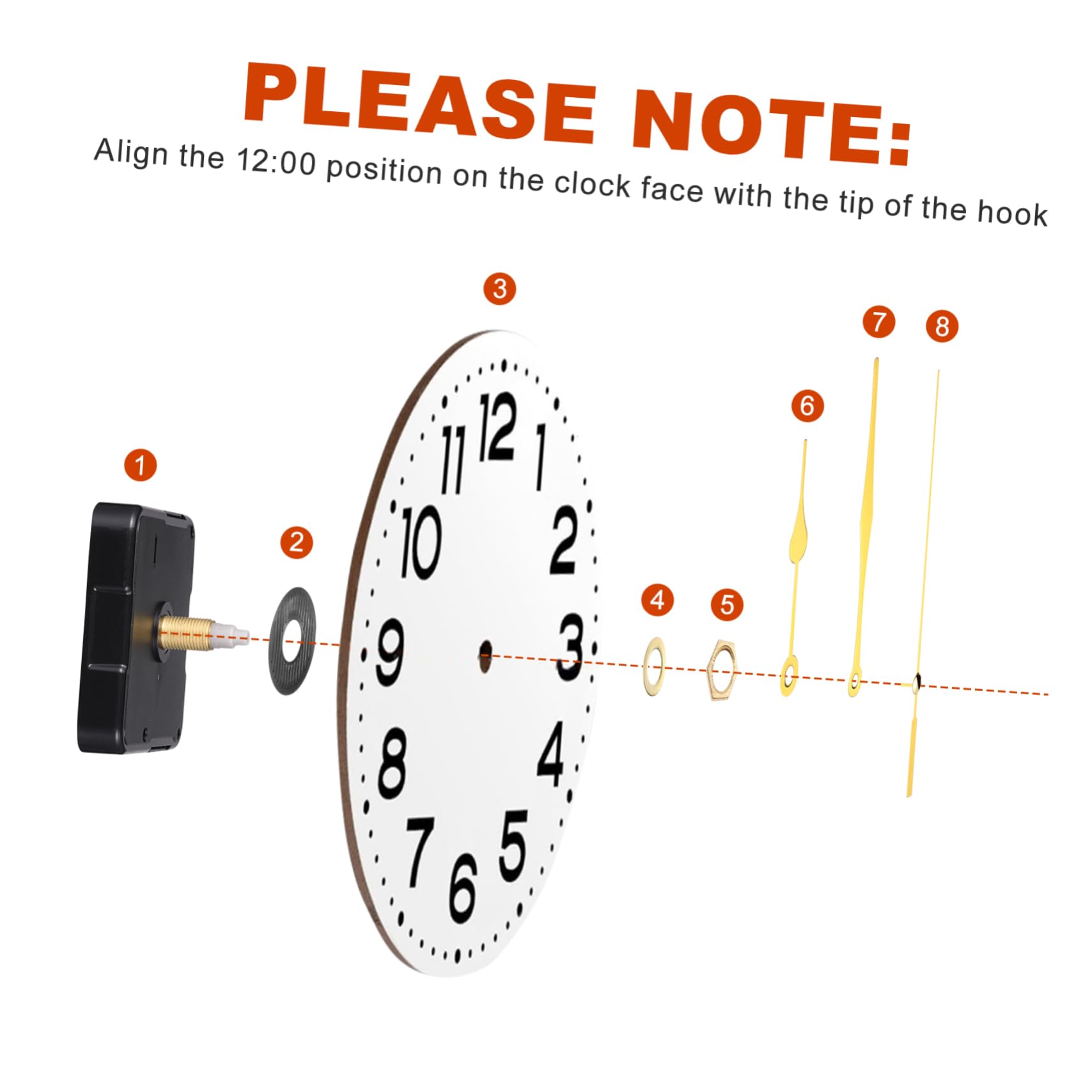 DOITOOL Kit di Sostituzione Movimento dell'orologio al Quarzo Silenzioso Movimento Muto movimenti dell'orologio Parti del meccanismo con 3 Batteria (Oro)