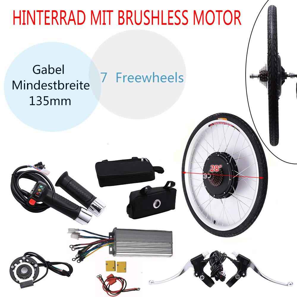 28" 48V/1000W Elektro-Fahrrad Kit Hinterrad Ebike Elektrofahrrad Umbausatz Kit (48V 1000W)