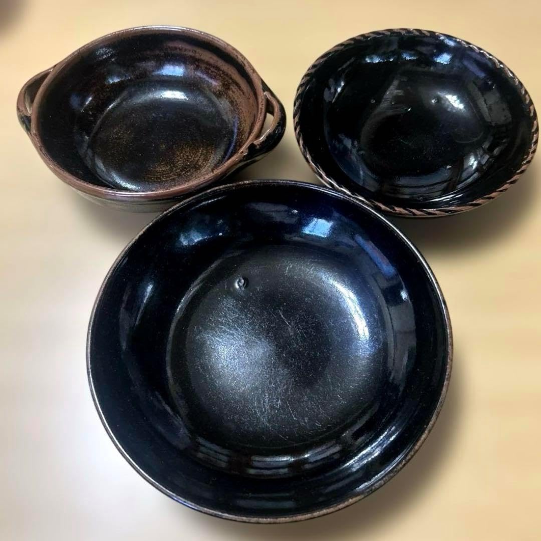 丹波焼 丹波立杭焼 丹文窯 大西雅文 黒釉 赤釉 丸 丹波焼 丹波立杭焼 丹文窯 大西雅文 黒釉 赤釉 丸