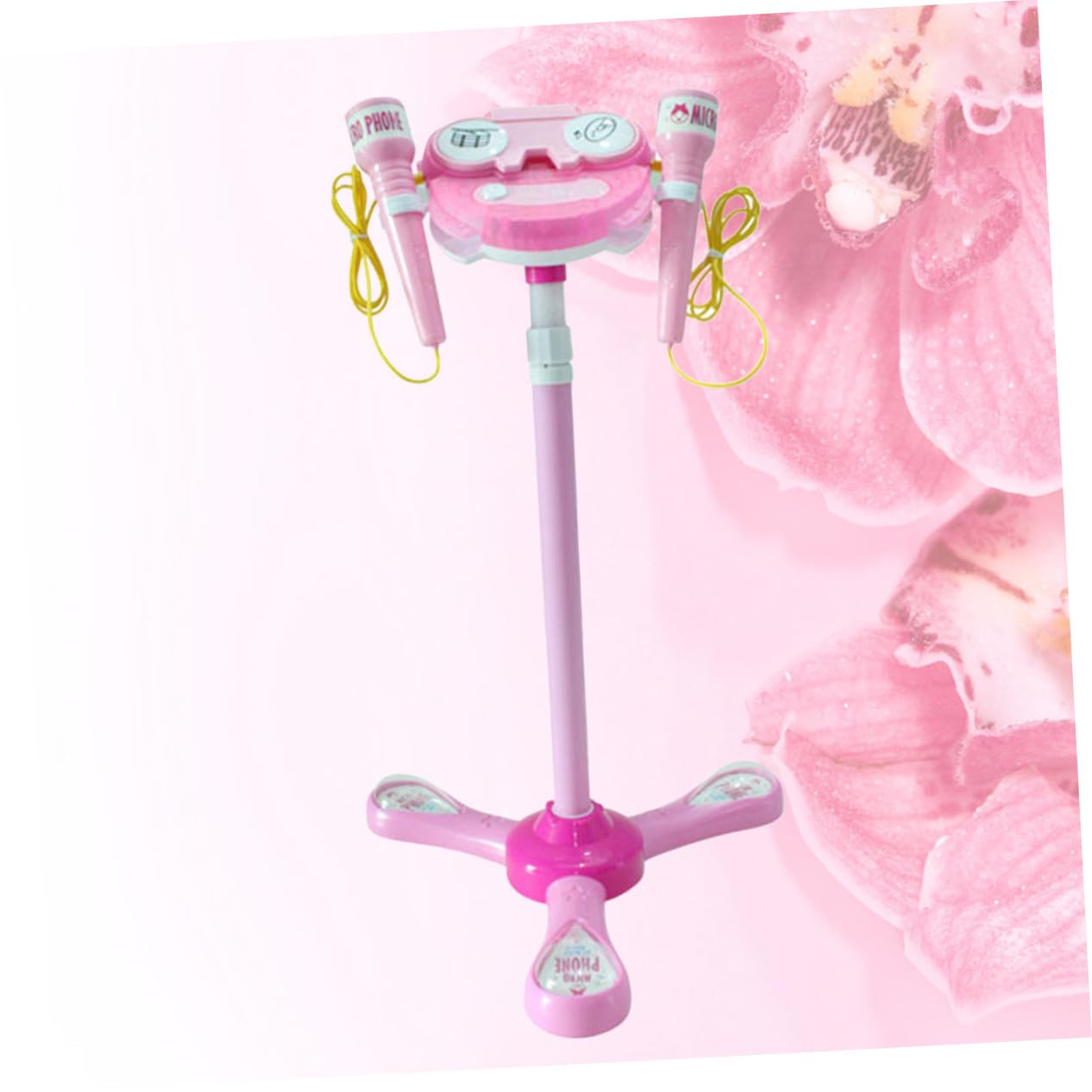Micrófono de Juguete para Niños Rosa Luces y Doble Micrófono | Plástico Componentes Electrónicos, Música y Tambores, Decoracion Colegio, Microfono Niñas