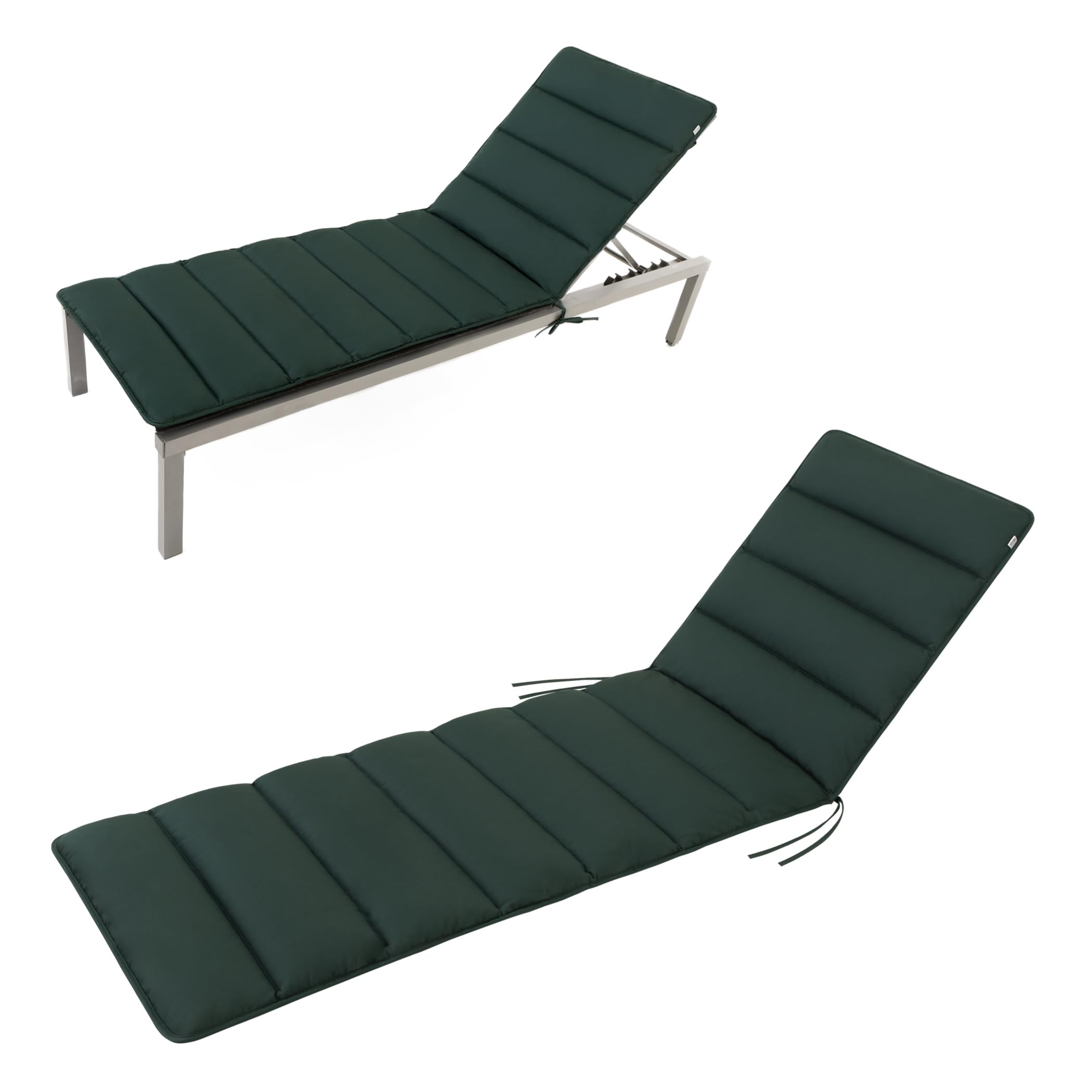 HAVE A SEAT Living - Auflage Gartenliege | Flair 200x70 cm - Weiche, Dünne Universal Sonnenliege Auflage - Bequem, Wetterfest, Waschbar bis 95° C - Made in Germany (200x70 cm, Moosgrün)