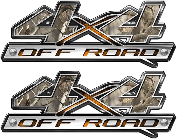 Speed Demon Hot Rod Shop 4x4 Off Road Decal ~ Traditional Camouflage 4WD (Set of 2) Truck Stickers BLO4
