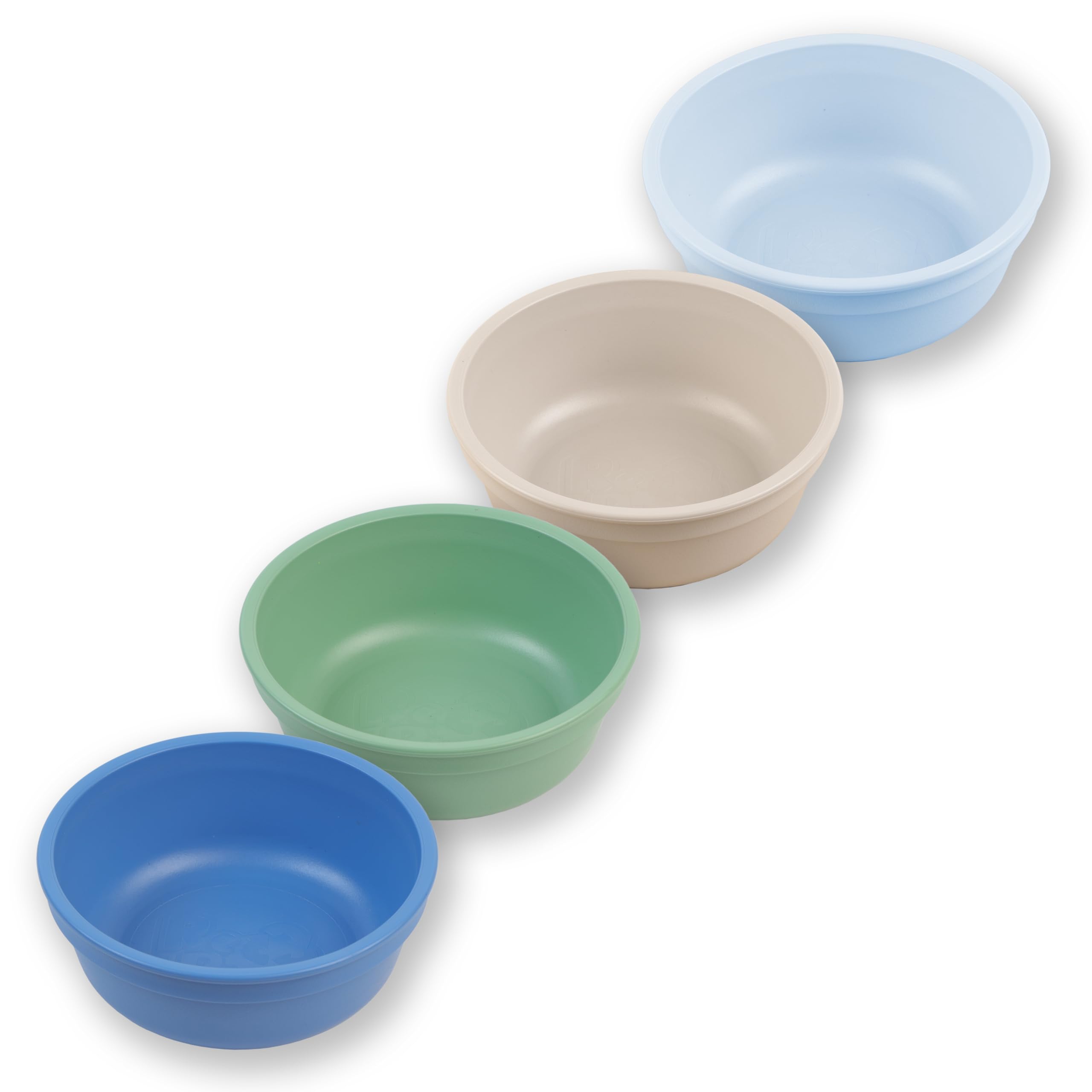 Re-Play 12 oz. Toddler Bowls Set of 4 - Kids Deep-Walled, Durable & Reusable Snack and Meal Bowls, Dishwasher & Microwave Safe, BPA-Free, Made in USA from Recycled Plastic, Meadow