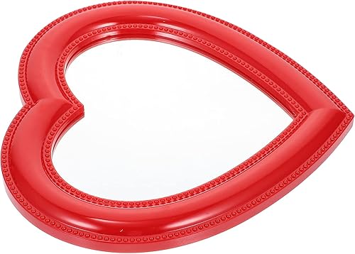 Beaupretty Espejo de maquillaje de corazón, 1 unidad, espejo de maquillaje de amor, espejo decorativo de corazón para niña, espejo colgante de