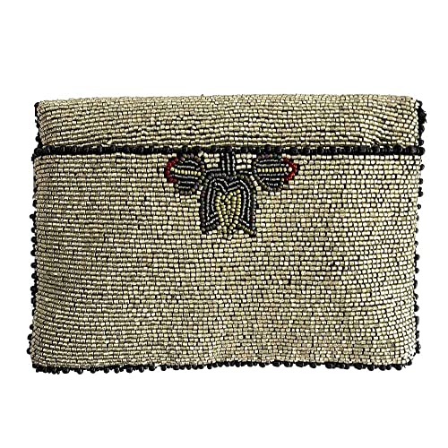 Mary Frances Poppies Beaded Mini Crossbody Handbag, Silver2