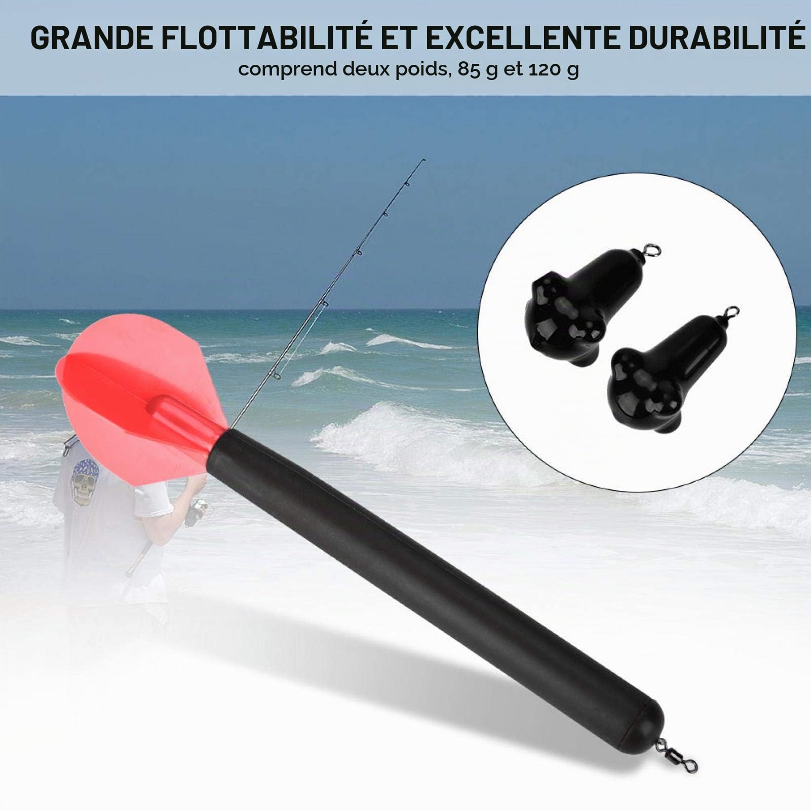 Flotteur de marqueur de pêche, Kit de Flotteur de marqueur Ensemble de Flotteur de marqueur Flotteur de marqueur de Carpe Flotteur de marqueur de Couleur Queue détachable avec Poids Kit de matériel