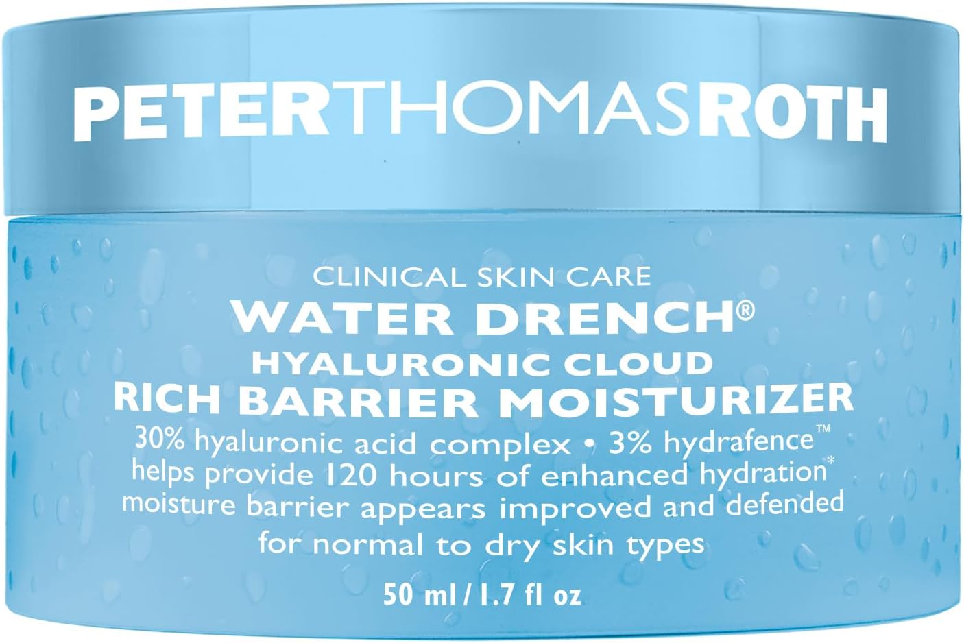 Peter Thomas Roth | Water Drench® Hyaluronic Cloud Rich Barrier Moisturizer | Hyaluronic Acid Barrier Cream For Dry Skin, Fragrance-Free