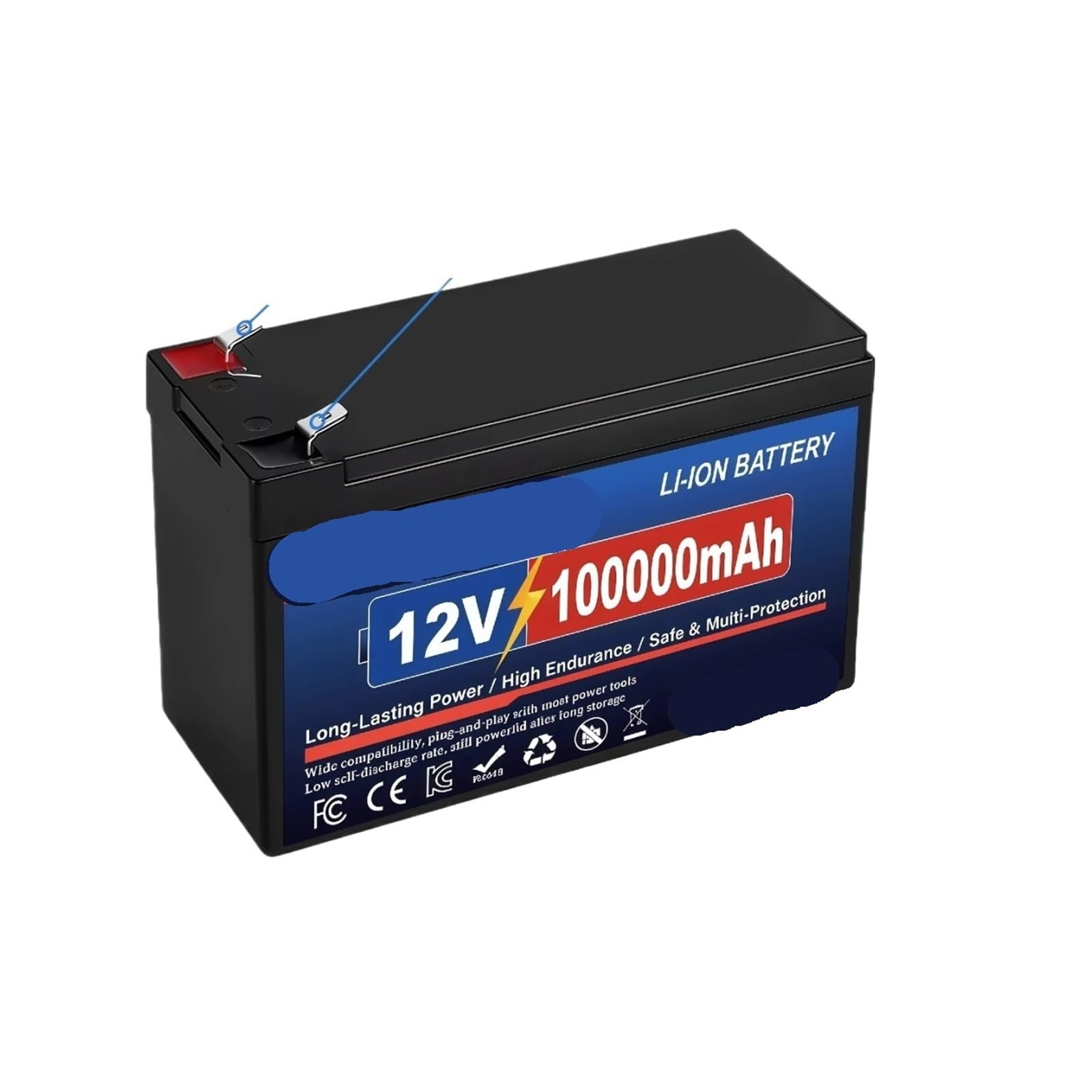 Batterie Lithium-Ion Rechargeable Lifepo4, 100ah, 12V, Cellules De Rechange De Qualité A, For Fauteuil Roulant Électrique, Bateau, Camping Solaire(12V 20000mAh)