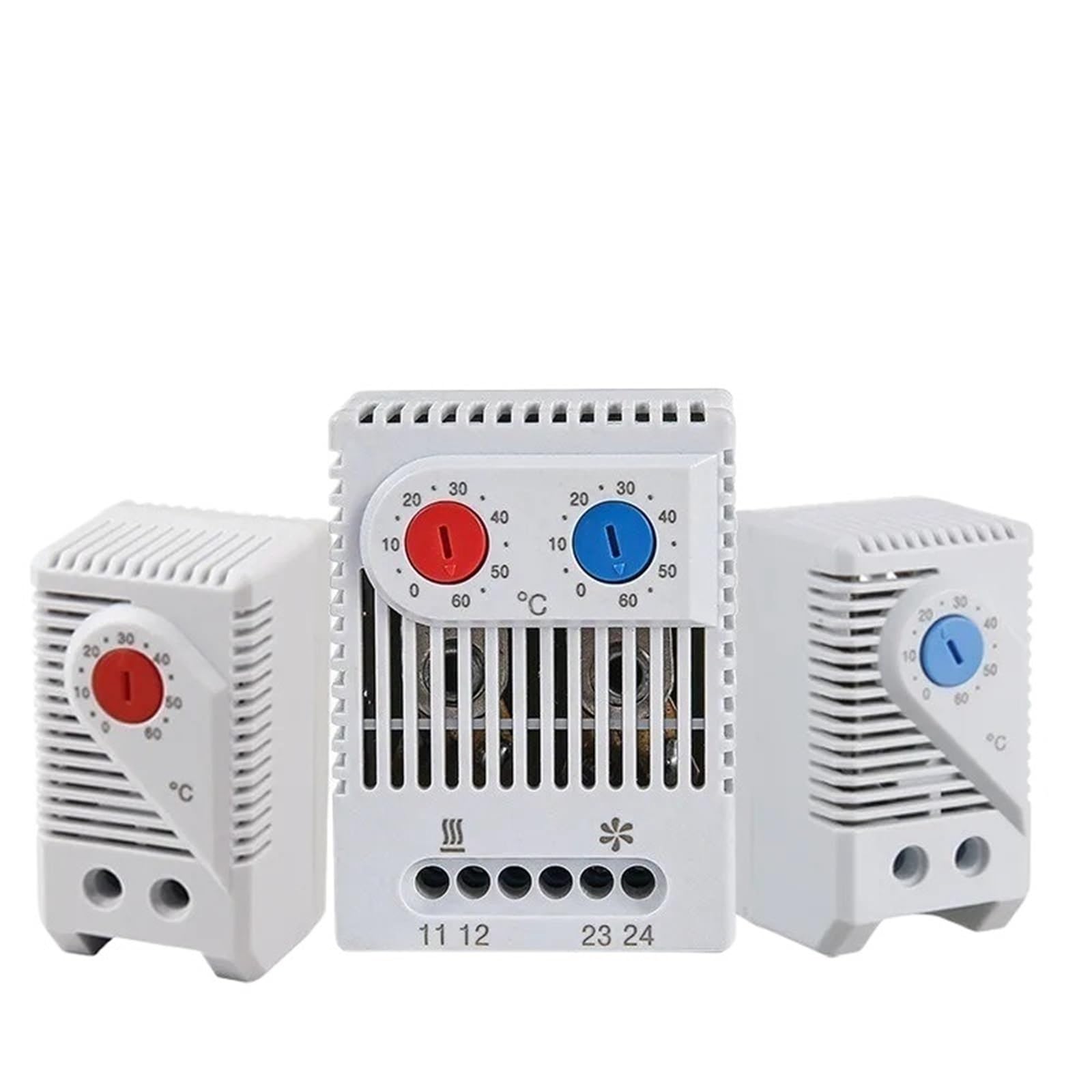 1pcs 0-60'C KTO011 KTS011 DIN Rail Mini Compact Bimetallic Thermostat Mechanical Temperature Controller Normal Open Close(ZR011)