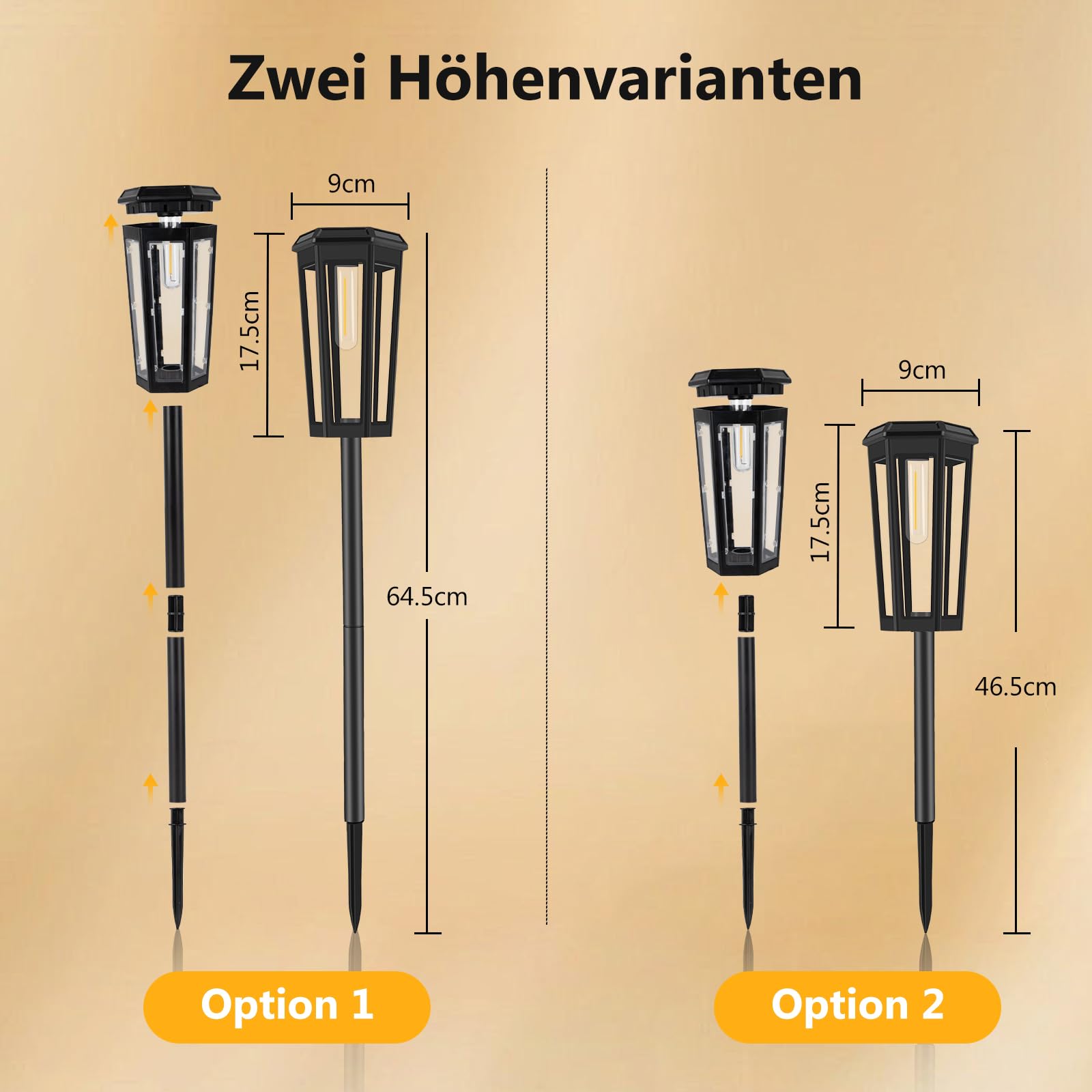 Luci solari per giardino esterno, confezione da 6 moderne luci solari da giardino per esterni, accensione e spegnimento automatico, IP65, impermeabili, luci solari da giardino per sentieri, giardini