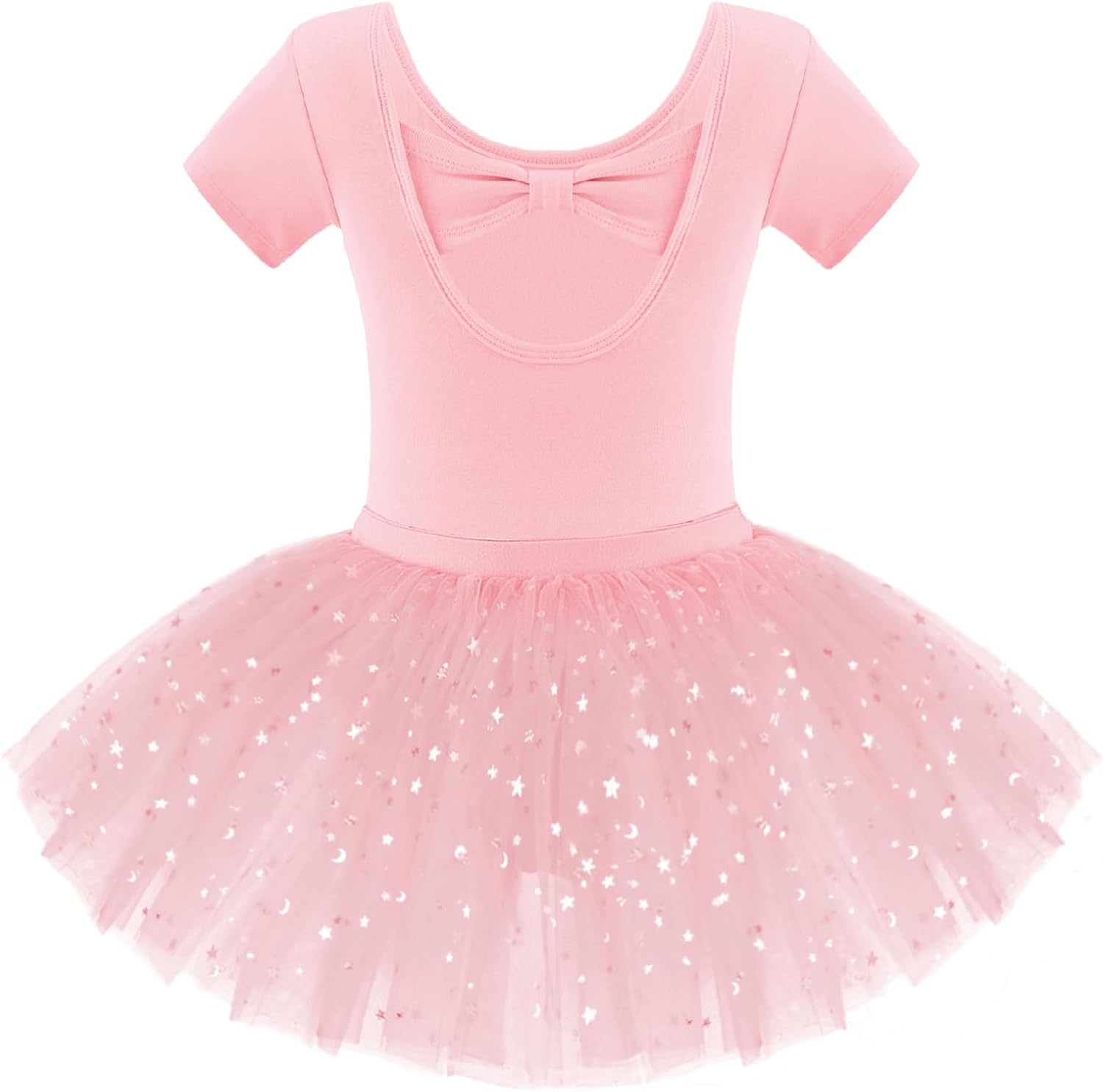 Zaclotre Girls Ballet Leotards Short Sleeve Bow Back Tutu Ballerina Costume Toddler Dance Dress Outfit Combo