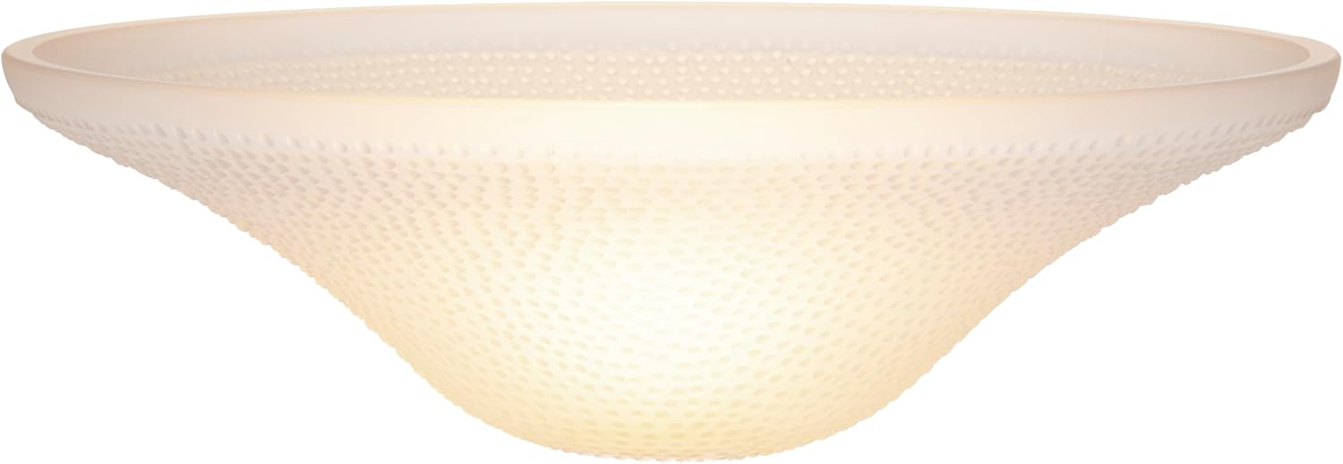 Artiva USA Hammer Glass(frosted) replacement Torchiere, Floor & Table Lamp Shade, 15"x15" x 4.72"H