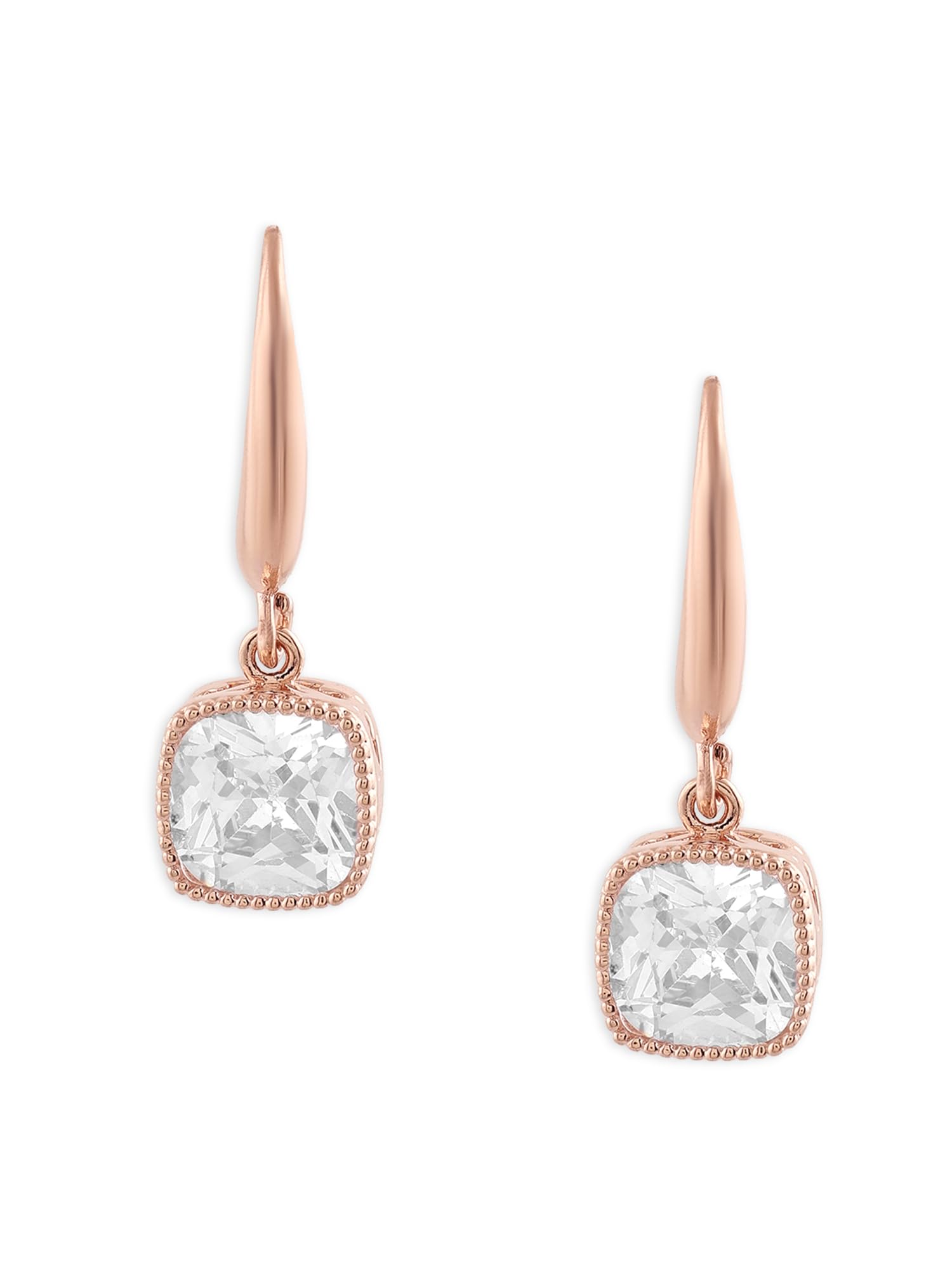 Zaveri Pearls Rose Gold Dazzling Cubic Zirconia Contemporary Drop Earring For Women-ZPFK16603 (B0CKTLFVGW) Amazon Price History, Amazon Price Tracker